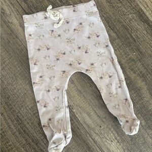 Jamie Kay purple floral footed pants 3-6 months